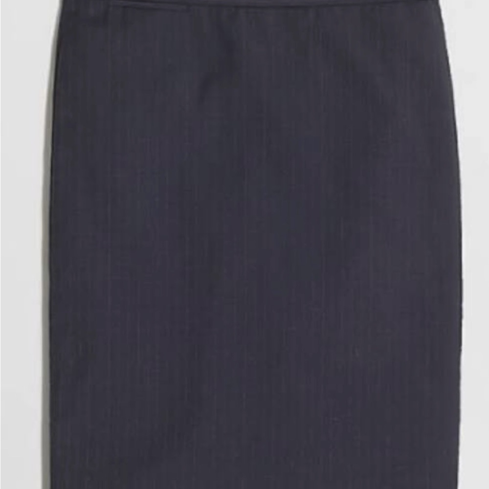 LIKE NEW JCrew dark navy pin stripe pencil skirt (Super 120s addition)